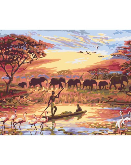Malowanie po numerach - Afrykański zachód słońca