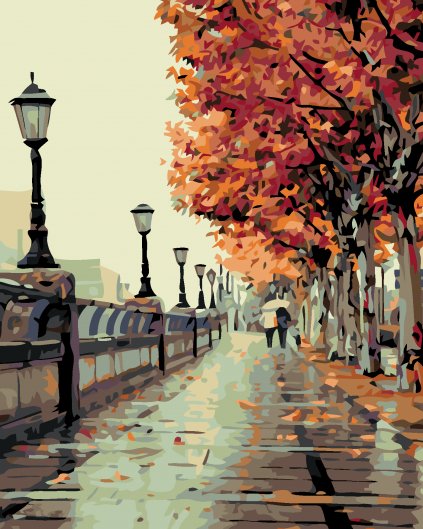 Malowanie po numerach - Jesienny spacer nad rzeką