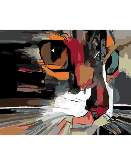 Malowanie po numerach - Kot – abstrakcja