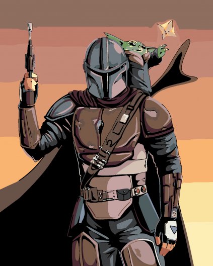 Malowanie po numerach - A Mandalorian Yoda Baby