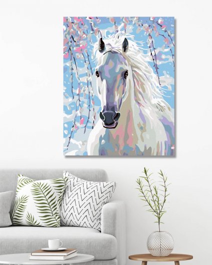 Malowanie po numerach – Biały koń