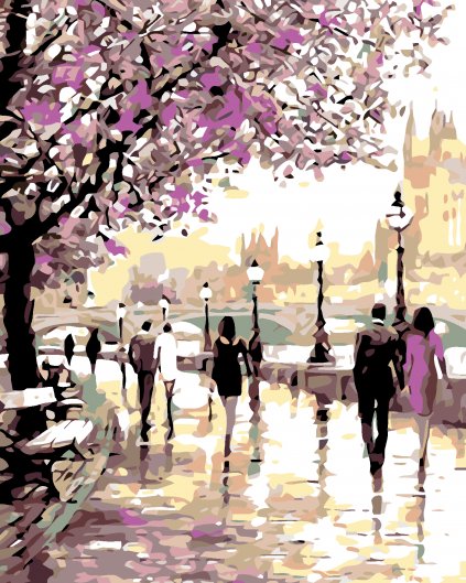 Malowanie po numerach - Sakura w Pradze