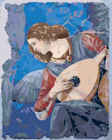 Malowanie po numerach - ANIOŁ GRAJĄCY NA LUTNI (MELOZZO DA FORLI)
