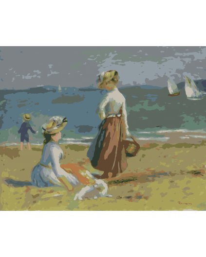 Malowanie po numerach - POSTACIE NA PLAŻY (A. RENOIR)