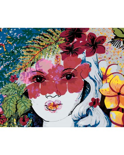 Malowanie po numerach - KOBIETA I KWIATOWE OCZY
