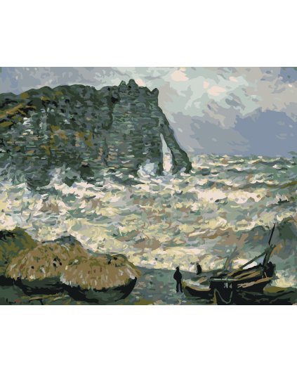 Malowanie po numerach - SKAŁY W ÉTRETAT (CLAUDE MONET)