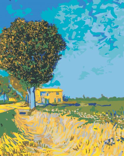 Malowanie po numerach - ALEJA Z DOMAMI W ARLES (VINCENT VAN GOGH)