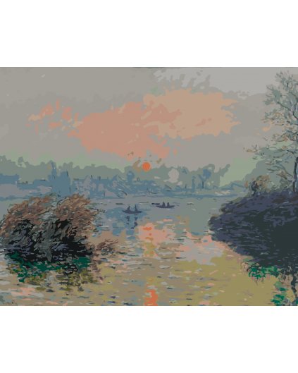 Malowanie po numerach - ZACHÓD SŁOŃCA NAD SEKWANĄ (CLAUDE MONET)