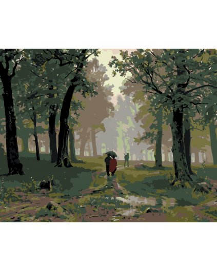 Malowanie po numerach - DESZCZ W DĘBOWYM LESIE (IVAN SHISHKIN)