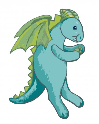 Malowanie po numerach - NIEBIESKI PLUSZOWY SMOK (SUE ELLEN BROWN)