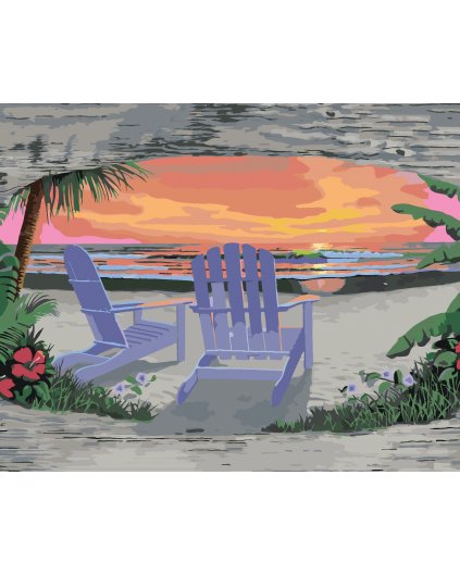 Malowanie po numerach - ZACHÓD SŁOŃCA NA PLAŻY DLA DWOJGA (ROBERT JOHNSON)