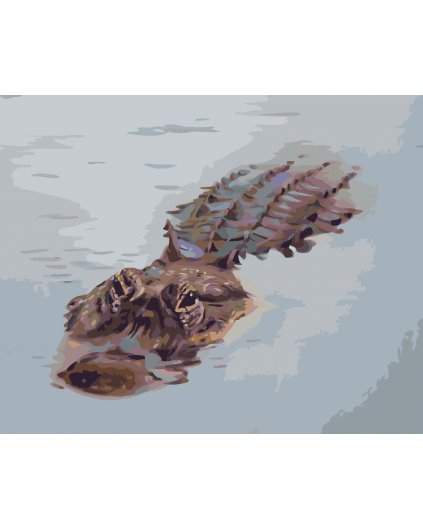 Malowanie po numerach - ALIGATOR PŁYWAJĄCY W WODZIE (D. RUSTY RUST)