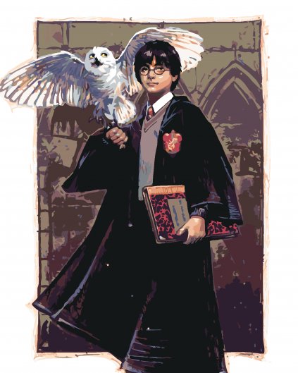 Malowanie po numerach - HARRY POTTER I HEDWIGA W HOGWARCIE