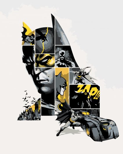 Malowanie po numerach - BATMAN - SZARO-ŻÓŁTY PLAKAT