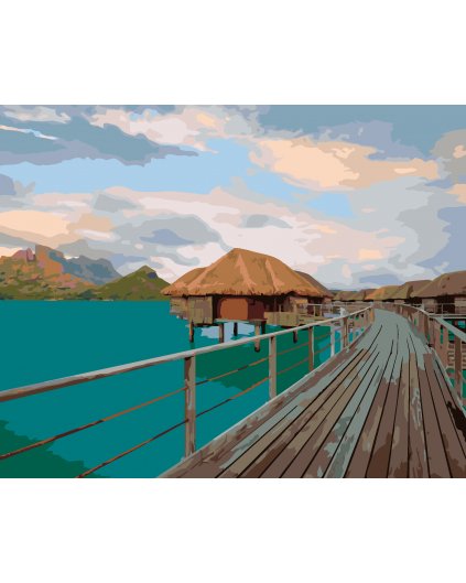 Malowanie po numerach - MALEDIWY - DOMY (DENNIS FRATES)