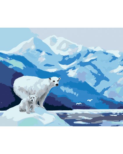 Malowanie po numerach - NIEDŹWIEDŹIE POLARNE I LODOWCE (D. RUSTY RUST)