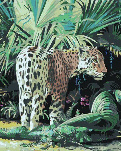 Malowanie po numerach - GEPARD (D. RUSTY RUST) (Wariant płótno bez ramy, Rozmiar 40x50 cm)