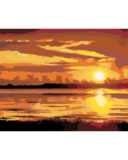 Malowanie po numerach - ZACHÓD SŁOŃCA NAD RZEKĄ (D. RUSTY RUST)