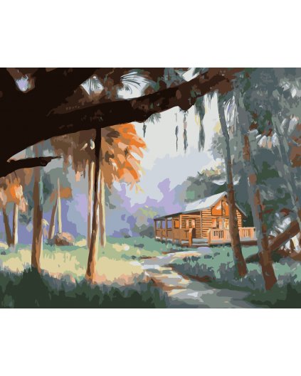 Malowanie po numerach - DOMEK NA ŁONIE NATURY (D. RUSTY RUST)