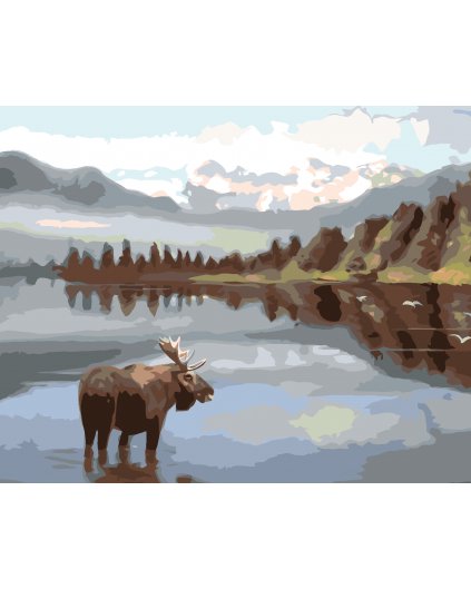 Malowanie po numerach - ŁOŚ STOJĄCY W WODZIE (D. RUSTY RUST)