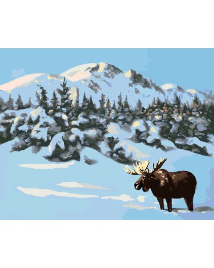 Malowanie po numerach - ŁOŚ W ZIMIE 2 (D. RUSTY RUST)