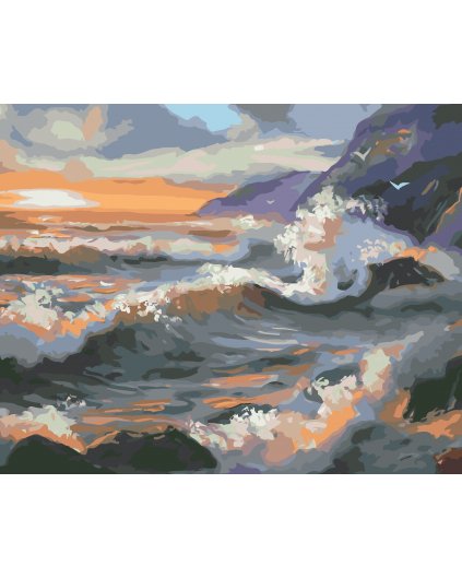 Malowanie po numerach - FALE I ZACHÓD SŁOŃCA (D. RUSTY RUST)