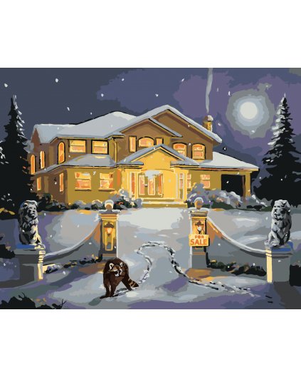 Malowanie po numerach - SZOP PRZED DOMEM PRZY PEŁNI KSIĘŻYCA (D. RUSTY RUST)