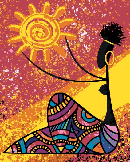 Malowanie po numerach - KOBIETA TRZYMAJĄCA SŁOŃCE