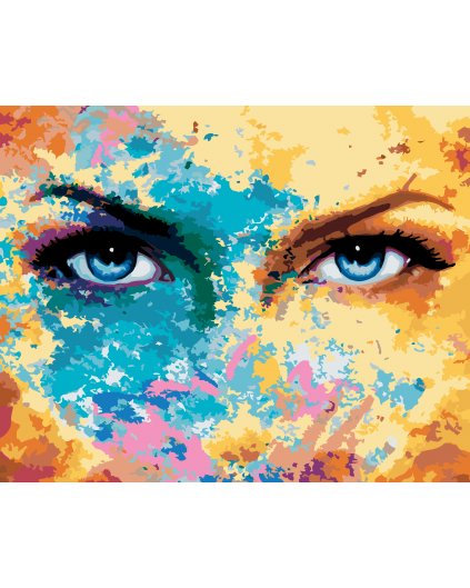 Malowanie po numerach - BŁYSZCZĄCE NIEBIESKIE OCZY