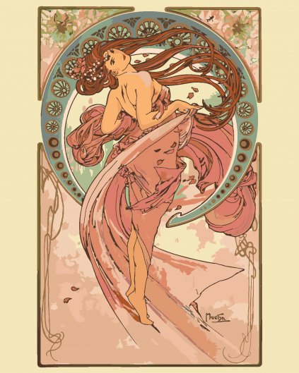 Malowanie po numerach - TANIEC (ALFONS MUCHA)