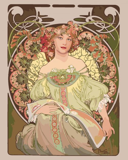 Malowanie po numerach - MARZENIE (ALFONS MUCHA)