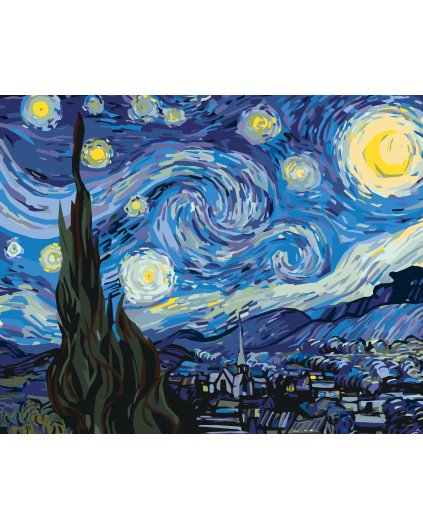 Malowanie po numerach - KSIĘŻYC ALA VAN GOGH