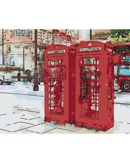 Malowanie po numerach - LONDYN - DWIE BUDKI TELEFONICZNE