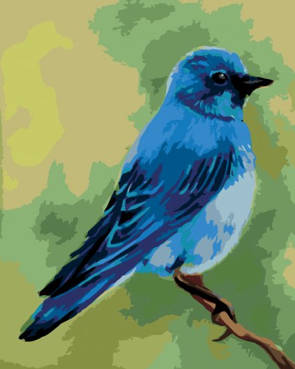 Malowanie po numerach - NIEBIESKI PTASZEK 2 (MYROSLAVA VOLOSCHUK)