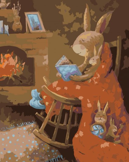 Malowanie po numerach - ZAJĄC CZYTA KSIĄŻKĘ