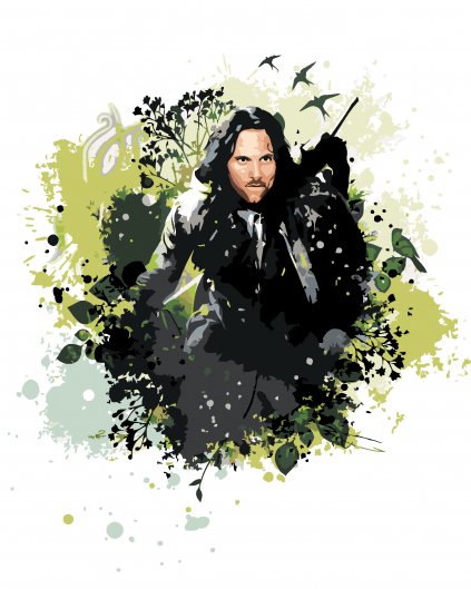 Malowanie po numerach - MALOWANY ARAGORN II (LORD OF THE RINGS)