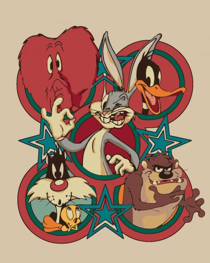 Malowanie po numerach - LOONEY TUNES - PLAKAT RETRO II