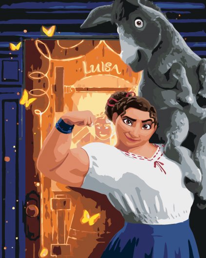 Malowanie po numerach - LUIZA I OSIOŁ (ENCANTO)