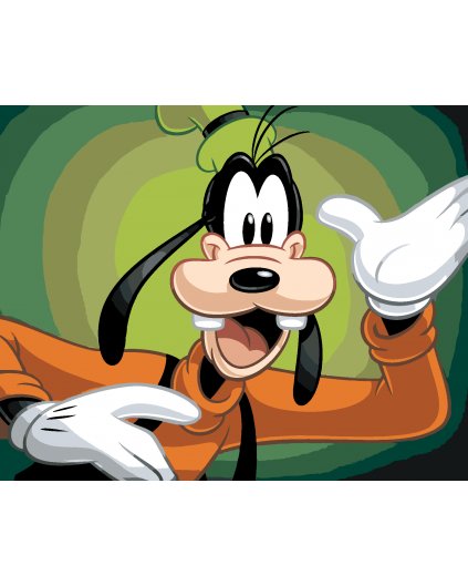 Malowanie po numerach - GOOFY NA ZIELONYM TLE