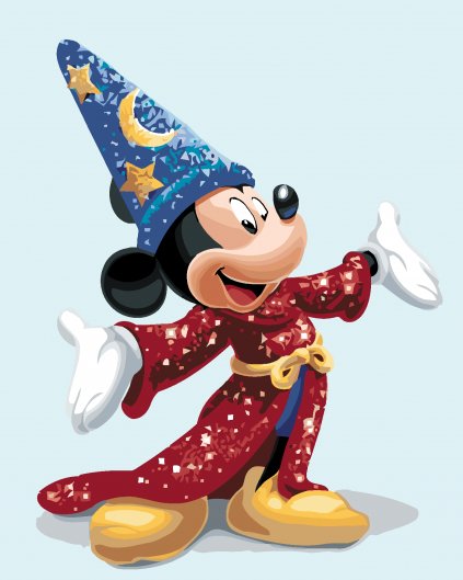 Malowanie po numerach - MYSZKA MIKI Z KAPELUSZEM CZARODZIEJA