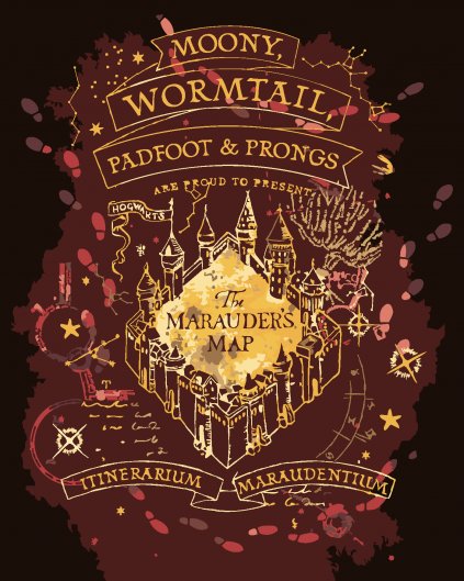 Malowanie po numerach - MAPA HUNCWOTÓW (HARRY POTTER)