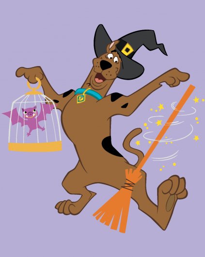 Malowanie po numerach - HALLOWEENSKÝ SCOOBY S METLOU (SCOOBY DOO)