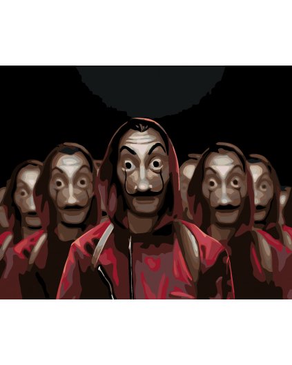 Malowanie po numerach - GRUPA W MASKACH (La casa de papel)