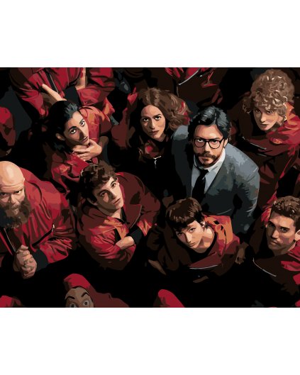 Malowanie po numerach - POSTAWY BEZ MASEK (La casa de papel)