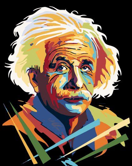Malowanie po numerach - ALBERT EINSTEIN (Wariant płótno bez ramy, Rozmiar 40x50 cm)