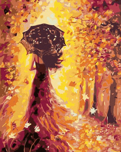 Haft diamentowy - Kobieta z parasolem