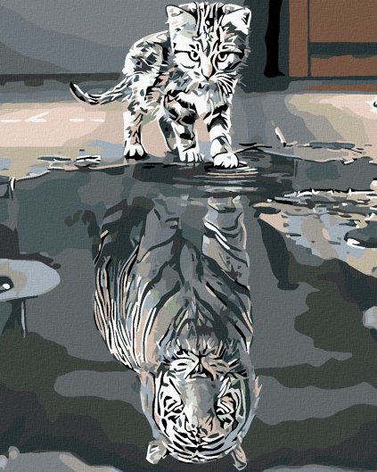 Haft diamentowy - Kotek czy tygrys