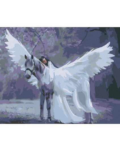 Haft diamentowy - Jednorożec i anioł