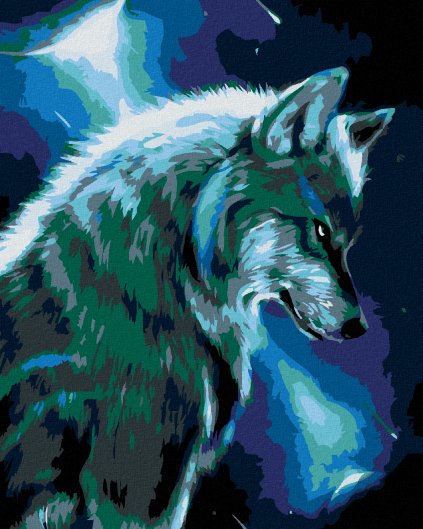 Haft diamentowy - Księżycowy wilk