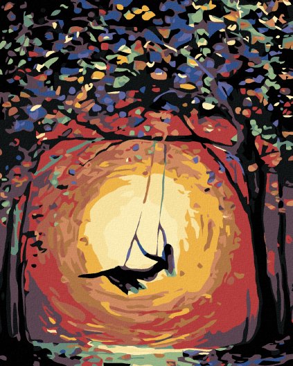 Haft diamentowy - Na huśtawce w zachodzie słońca